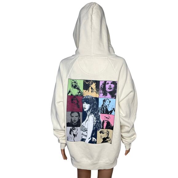 Taylor Swift The Eras Tour Graphic Hoodie size XSmall Cream - Picture 2 of 9